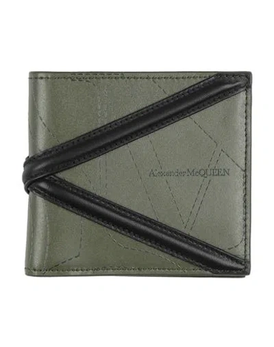 Alexander Mcqueen Mcqueen Man Wallet Military Green Size - Leather