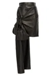 Alexander Mcqueen Bow-detailed Asymmetric Leather Skirt