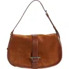 Alexander Mcqueen Mcqueen Maxi T-bar Suede Shoulder Bag