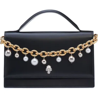 Alexander Mcqueen Mcqueen Medium Skull Chain Detail Leather Handbag In Black