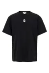 Alexander Mcqueen Mcqueen Flocked 'skull' T Shirt In Multicolor