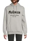 Alexander Mcqueen Mcqueen Men's Graffiti Logo Cotton-blend Hoodie In Gray
