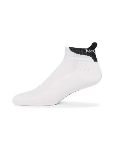 Alexander Mcqueen Mcqueen Men's Logo Ankle Socks In White