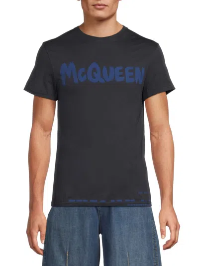 Alexander Mcqueen Mcqueen Men's Logo Cotton T-shirt In Black