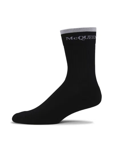 Alexander Mcqueen Mcqueen Men's Logo Crew Socks In Multi