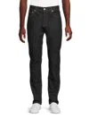 Alexander Mcqueen Mcqueen Men's Logo Embroidered Dark-wash Jeans In Black