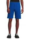 Alexander Mcqueen Mcqueen Men's Logo Embroidered Jersey Shorts In Blue