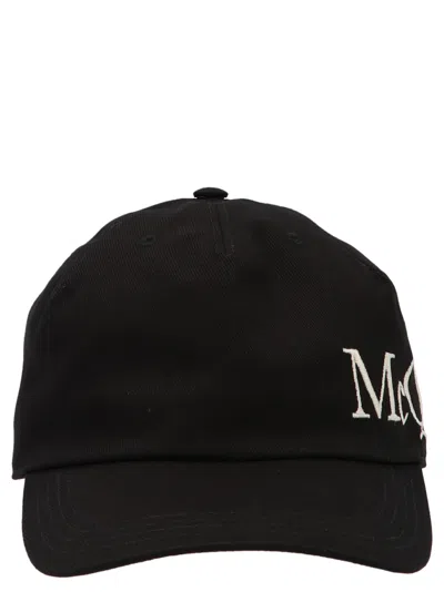 Alexander Mcqueen Mcqueen Logo Embroidery Cap In Black