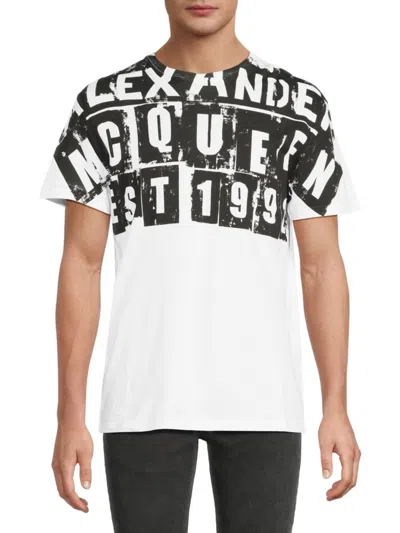 Alexander Mcqueen Mcqueen Men's Logo Graphic Cotton T-shirt In White