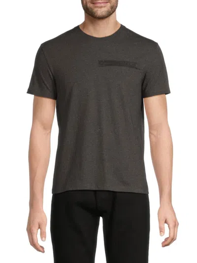 Alexander Mcqueen Mcqueen Men's Logo Heathered Stretch-cotton T-shirt In Brown