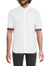 Alexander Mcqueen Mcqueen Men's Logo Tape Cotton Button-down Shirt In White