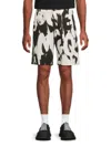 Alexander Mcqueen Mcqueen Men's Monogram Print Cotton Chino Shorts In White