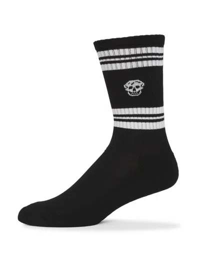 Alexander Mcqueen Stripe Sport Socks In Black