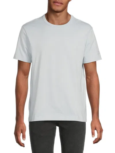 Alexander Mcqueen Mcqueen Men's Solid Crewneck Cotton T-shirt In Blue