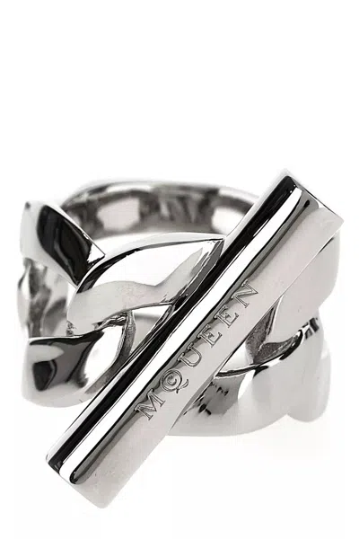 Alexander Mcqueen Mcqueen Men T Ring In Silver