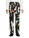 Alexander Mcqueen Mcqueen Men's Watercolour Print Cigarette Trousers In Multi