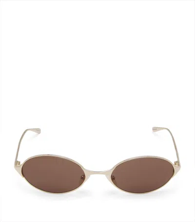 Alexander Mcqueen Mcqueen Metal Sunglasses In Gold