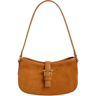 Alexander Mcqueen T-bar Shoulder Mini Suede Bag Shoulder Bags Beige In Brown