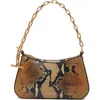 Alexander Mcqueen Mcqueen Mini T-bar Python Print Leather Top Handle Bag In Multi