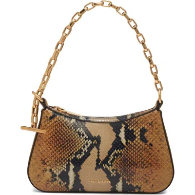 Alexander Mcqueen Mcqueen Mini T-bar Python Print Leather Top Handle Bag In Multi
