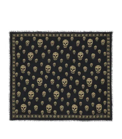 Alexander Mcqueen Mcqueen Modal-silk Skull Scarf In Black