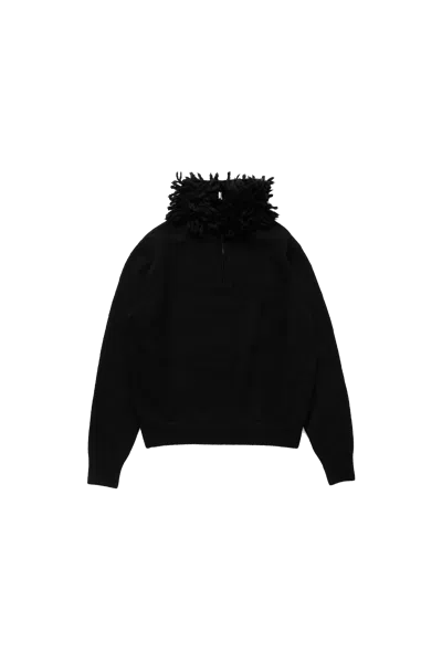Alexander Mcqueen Mcqueen Mohair Fringes Sweater Black