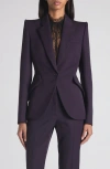 Alexander Mcqueen Mcqueen One-button Wool Jacket In Purple