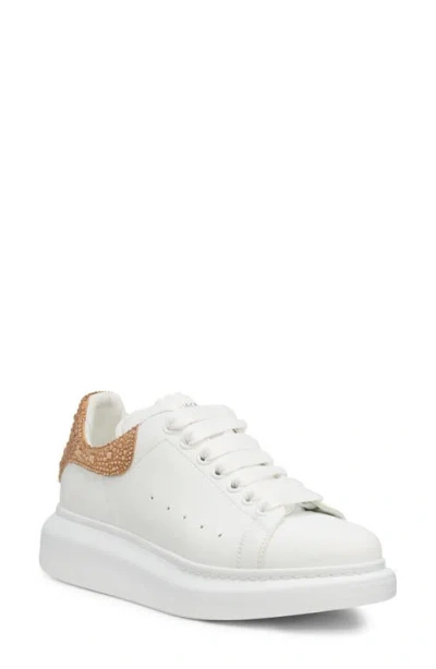 Alexander Mcqueen Snakeskin-print Leather Oversized Low-top Sneakers In White