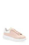 Alexander Mcqueen Pink Leather Sneakers With Light White Leather Heel
