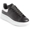 Alexander Mcqueen Black Low Top Sneakers With Chunky Sole And Contrasting Heel In Leather Man