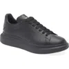 Alexander Mcqueen Black Sneakers With Logo Lettering On The Rear And Oversize Rubber Sole In Leather