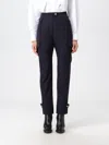 Alexander Mcqueen Wool Cotton Cargo Pants In Navy