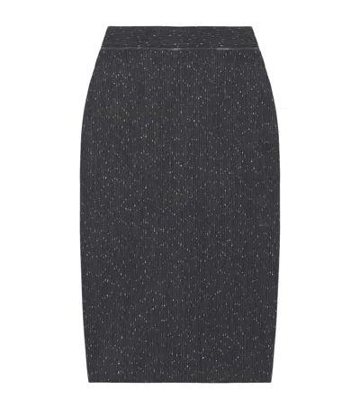 Alexander Mcqueen Mcqueen Pinstripe Pencil Midi Skirt In Grey