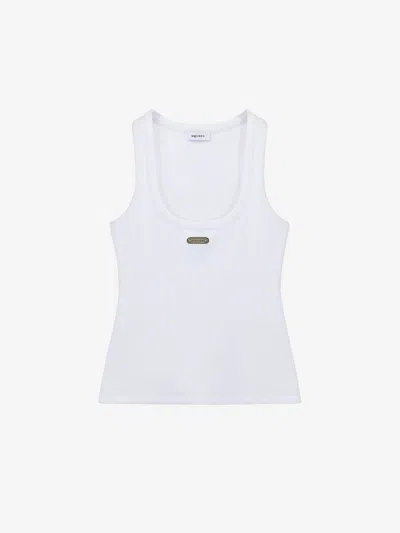 Alexander Mcqueen Mcqueen Placket Tank Top In Optical White