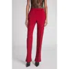 Alexander Mcqueen Mcqueen Pleated Straight Leg Wool Trousers In Red