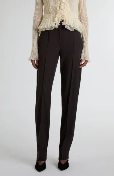 Alexander Mcqueen Mcqueen Pleated Wool Trousers In Brown