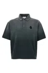 Alexander Mcqueen Alexander Mc Queen Faded Effect Black Polo Shirt In Cotton In Green