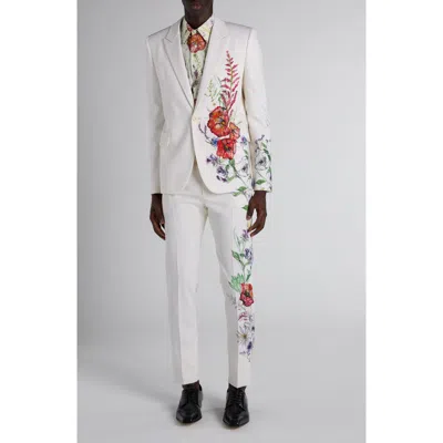 Alexander Mcqueen Mcqueen Print Wool Jacket In White