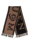 Alexander Mcqueen Mcqueen Reversible Alpaca & Wool Blend Scarf