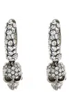 Alexander Mcqueen Mcqueen Rhinestone-embellished Skull Pendant Earrings In Silver
