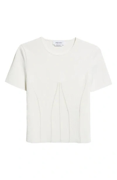 Alexander Mcqueen Mcqueen Rib T-shirt In White