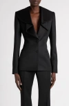 Alexander Mcqueen Structured Tailored Jacket With Statement Lapels In Black