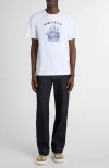 Alexander Mcqueen White Crewneck T-shirt With Logo Print On The Front In Cotton Man In Multi
