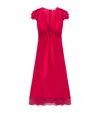 Alexander Mcqueen Mcqueen Satin-lace Midi Dress In Red