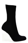 Alexander Mcqueen Black Stretch Nylon Shard Ankle Boots