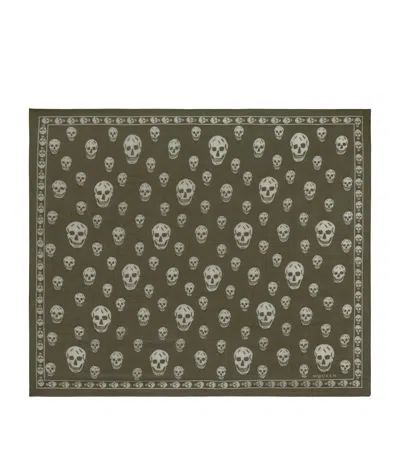 Alexander Mcqueen Mcqueen Silk Skull Scarf In Gray