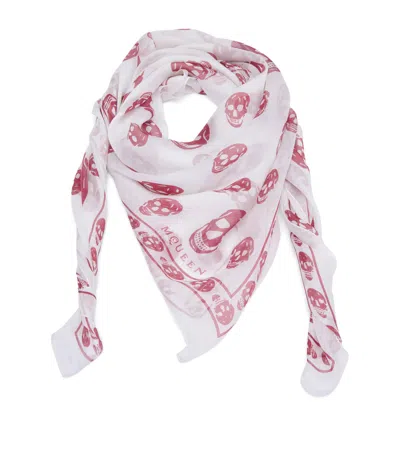 Alexander Mcqueen Mcqueen Silk Skull Scarf In Ivory