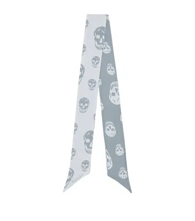 Alexander Mcqueen Mcqueen Silk Skull Skinny Scarf In Multi