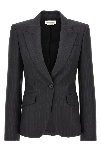 ALEXANDER MCQUEEN MCQUEEN SINGLE-BREASTED PINSTRIPE BLAZER