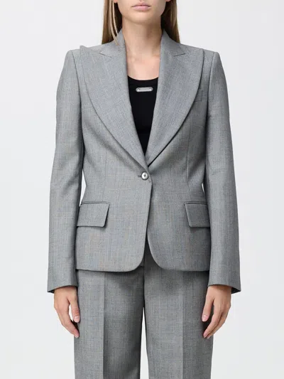 Alexander Mcqueen Mcqueen Single-breasted Short Viscose Blazer With Peak Lapels In Multi